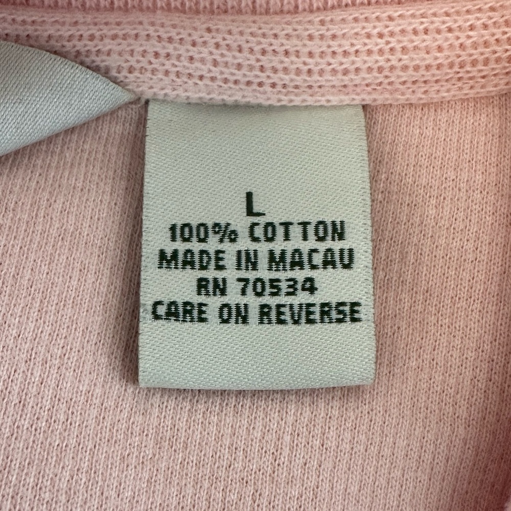 Orvis light pink sweater collared short sleeve size large v neck - Picture 6 of 8